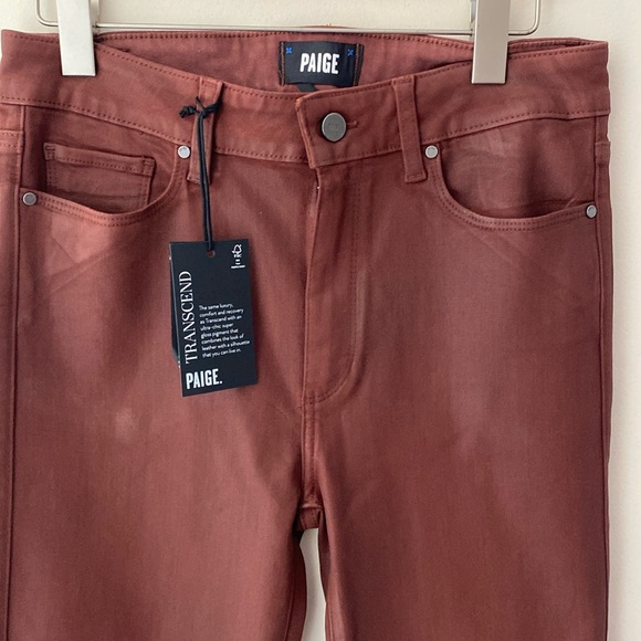 Paige Transcend -Hoxton High Waist Skinny Jeans Burgundy size 30 - Picture 2 of 11